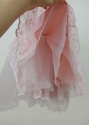 Kız Çocuk Pembe Dantel Etek 8 9 yaş - Görsel 5