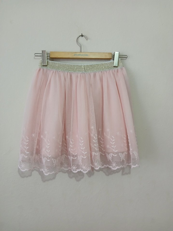 Kız Çocuk Pembe Dantel Etek 8 9 yaş - Görsel 2