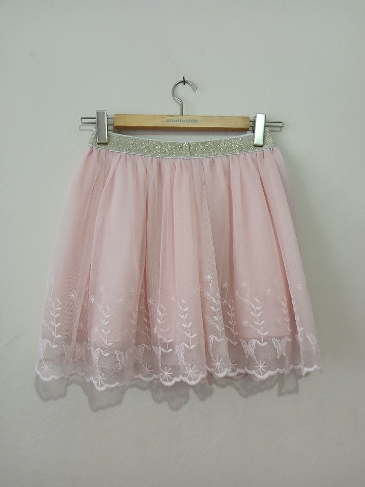 Kız Çocuk Pembe Dantel Etek 8 9 yaş - Görsel 3