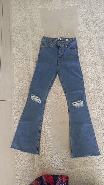 Zara Yüksek bel İspanyol paça pantolon