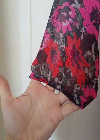 Uzun Kollu Bohem Çiçek Desenli Kadın Elbise - Görsel 3