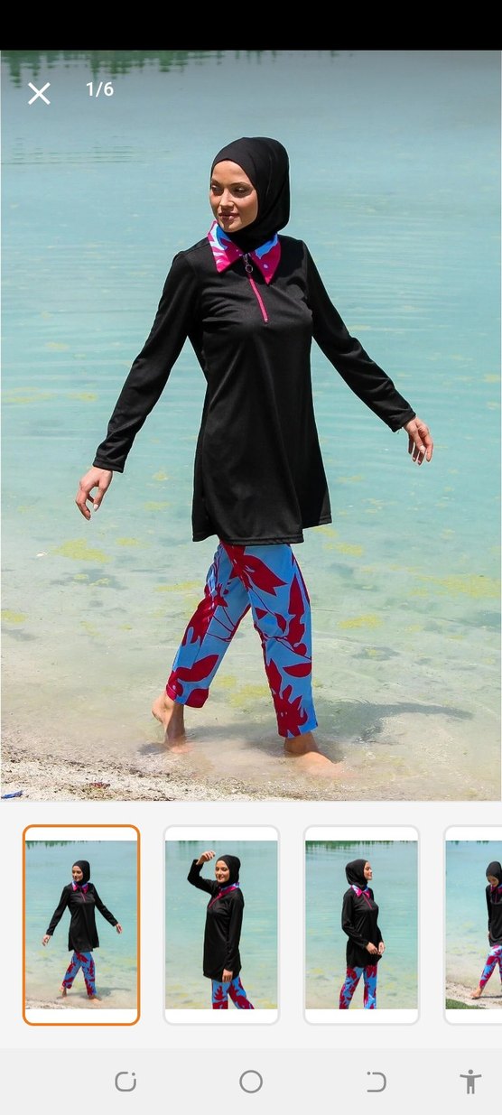 siyah desenli tam tesettür haşema - Görsel 2