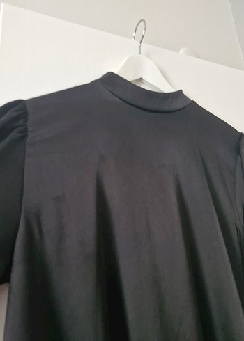 42 Beden siyah Renk Siyah Uzun Kollu Drapeli Gotik Elbise