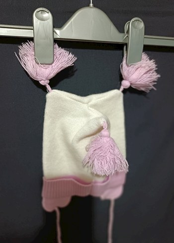 H&M Nakışlı Pembe Örgü Çocuk Bere
