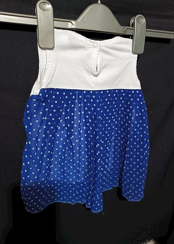 H&M Kız Çocuk Mavi Puantiyeli Fırfırlı Elbise