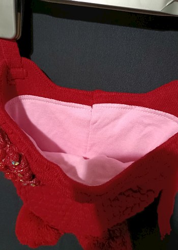 5-8 Yaş, 22 cm Beden Kız Çocuk Kırmızı Örgü Bere