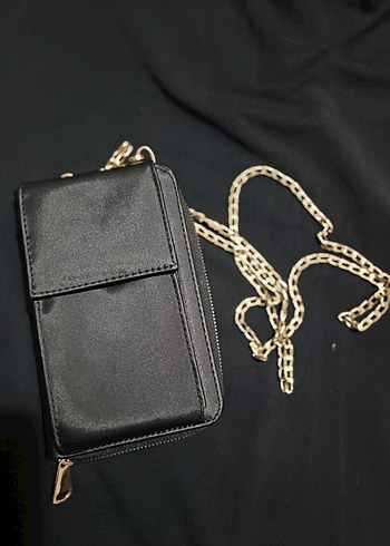 Zincir Detaylı Siyah Deri Kadın Çapraz Çanta - Görsel 6