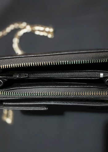 Zincir Detaylı Siyah Deri Kadın Çapraz Çanta - Görsel 5