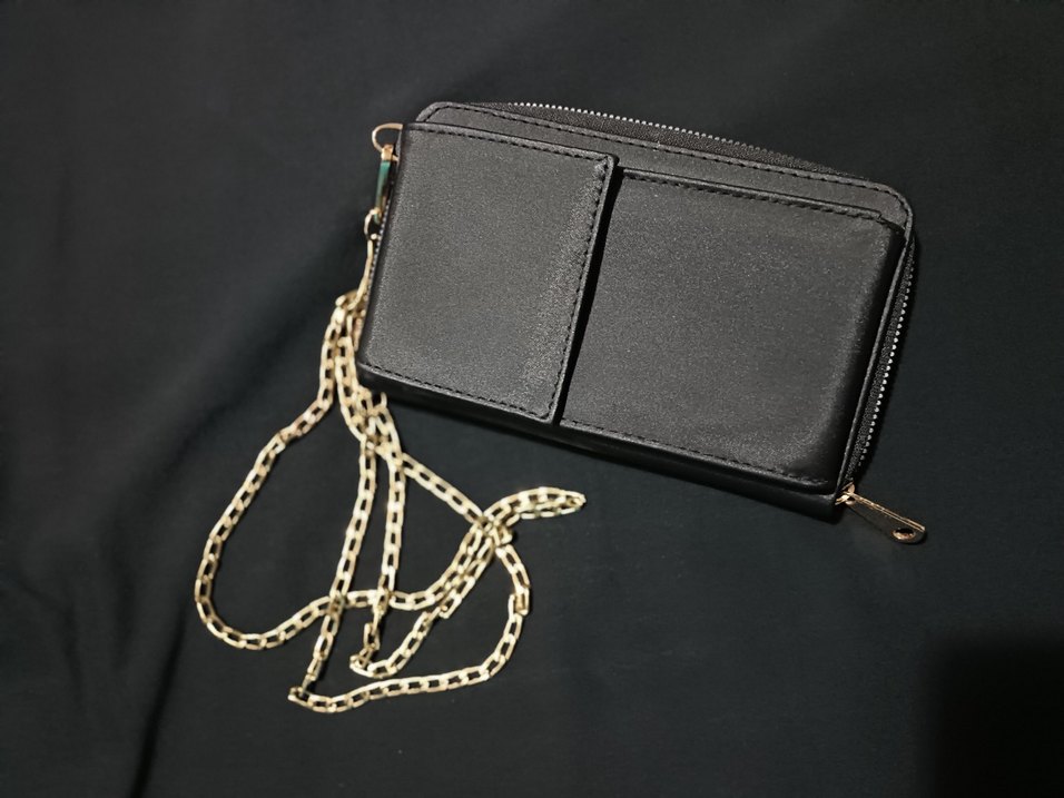 Zincir Detaylı Siyah Deri Kadın Çapraz Çanta - Görsel 3