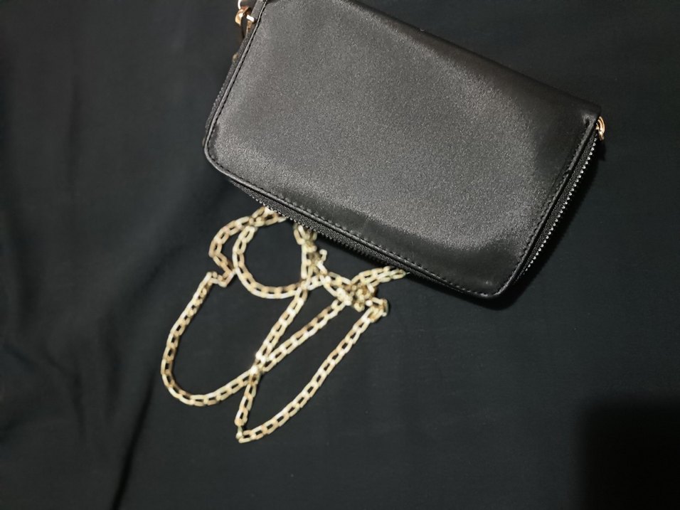 Zincir Detaylı Siyah Deri Kadın Çapraz Çanta - Görsel 2