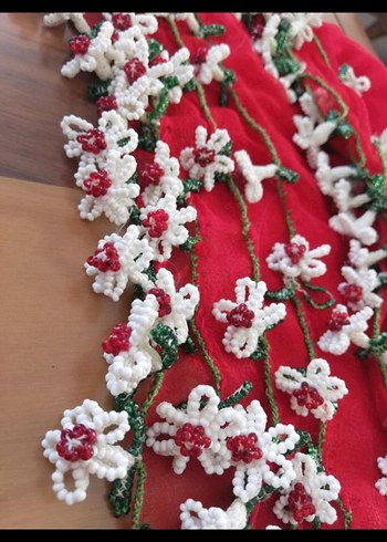 Antika saf ipek Adana boncuk yazma - Görsel 5