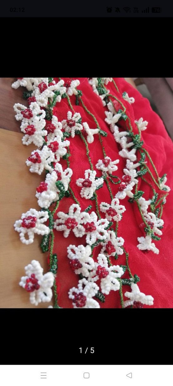 Antika saf ipek Adana boncuk yazma - Görsel 2