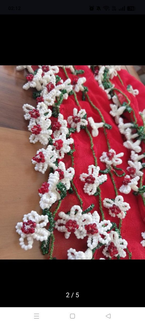 Antika saf ipek Adana boncuk yazma - Görsel 5