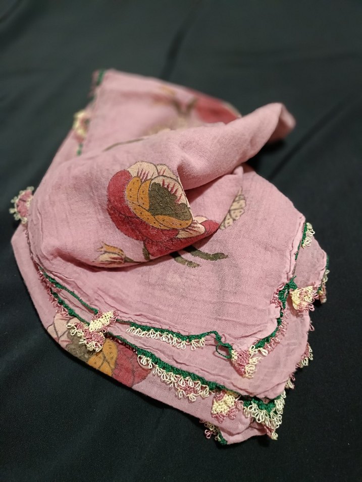 Pembe Bohem Çiçek Desenli Kadın Fuları - Görsel 5