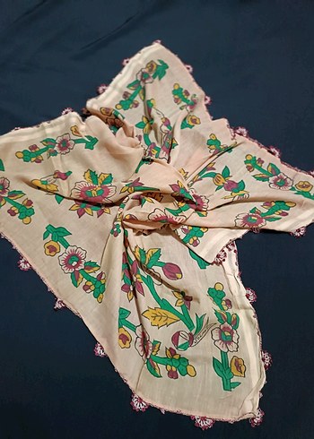 Dantel Detaylı Çok Renkli Bohem Kadın Fuları - Görsel 3