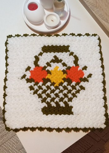 Beyaz Örgü Banyo lifi - Görsel 2