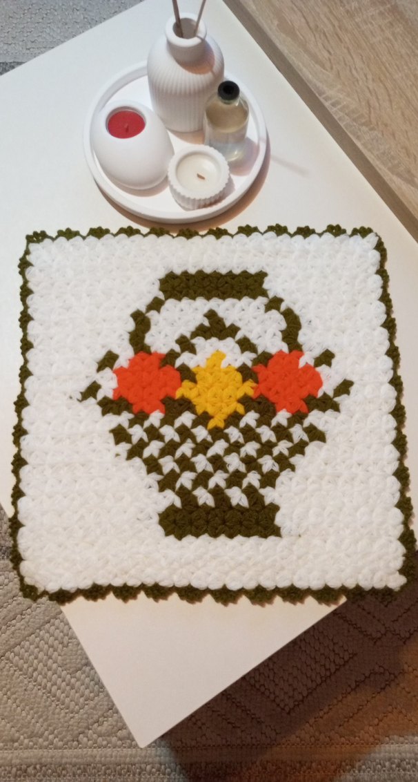 Beyaz Örgü Banyo lifi - Görsel 2