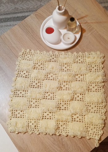 Bohem tarzda krem, püsküllü örme lif - Görsel 2