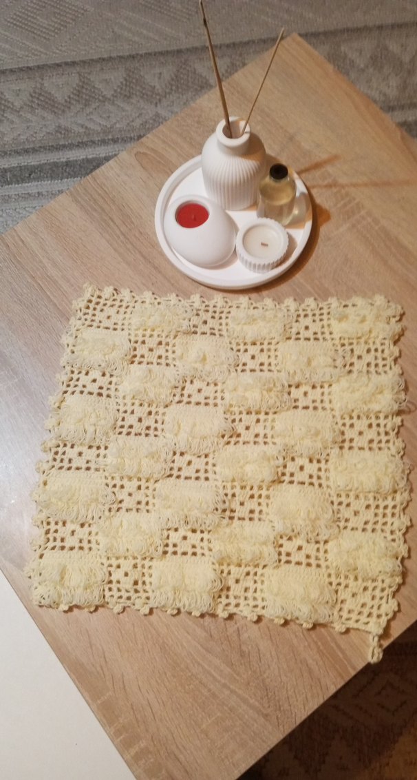 Bohem tarzda krem, püsküllü örme lif - Görsel 2