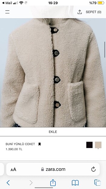 Zara Zara peluş ceket