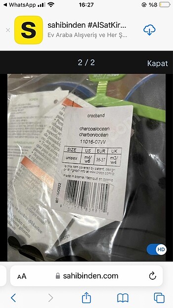 36 Beden Crocs crocband etiketli terlik