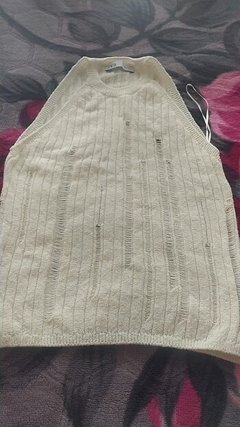 Zara krem bluz kullanılmamış s beden 
