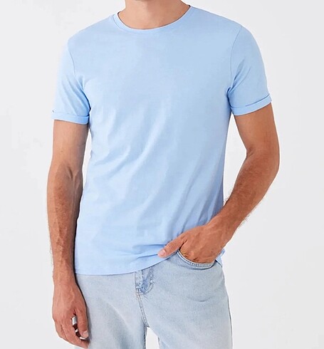 TAMAMI PAMUKLU KISA KOLLU T-SHIRT