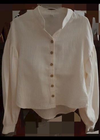 Kız Çocuk Beyaz Pamuklu Düğmeli Bluz - Görsel 3