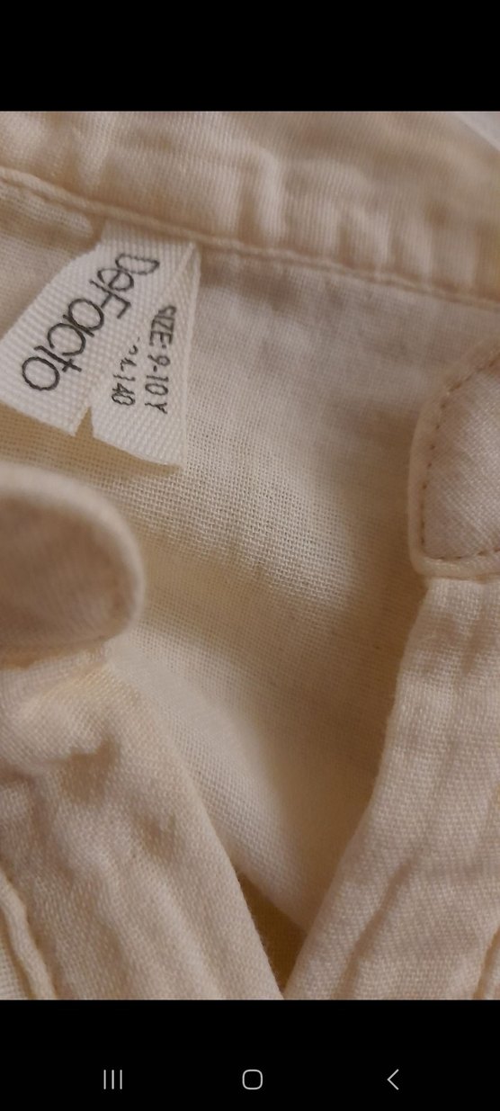 Kız Çocuk Beyaz Pamuklu Düğmeli Bluz - Görsel 4