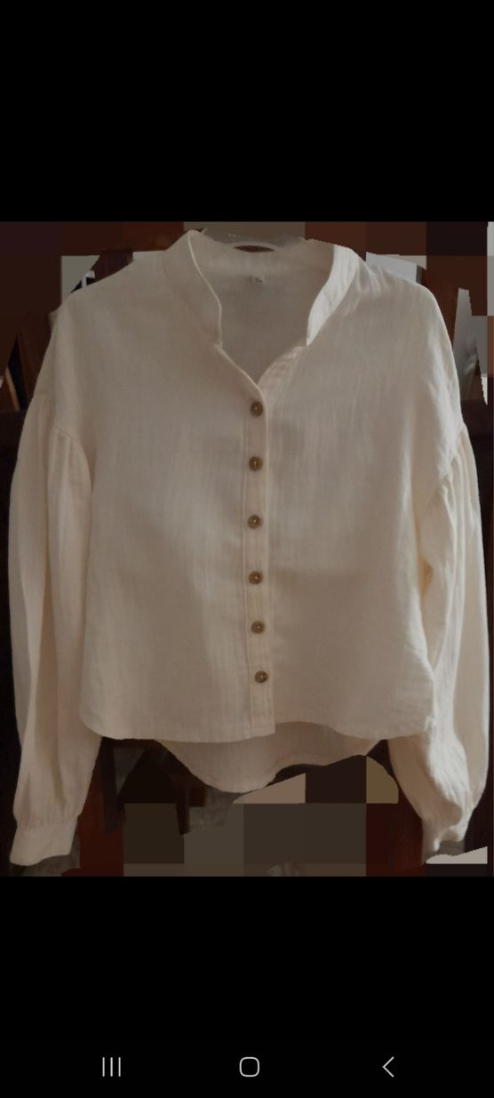 Kız Çocuk Beyaz Pamuklu Düğmeli Bluz - Görsel 3