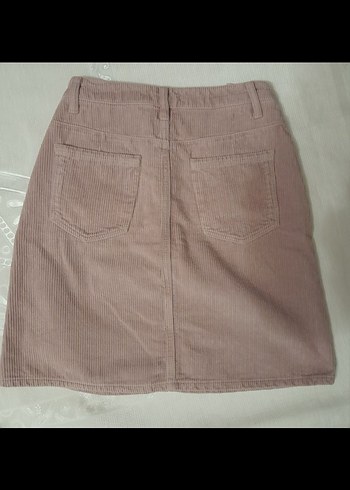 Düğmeli Pembe Fitilli Kadın/Çocuk  Etek - Görsel 2