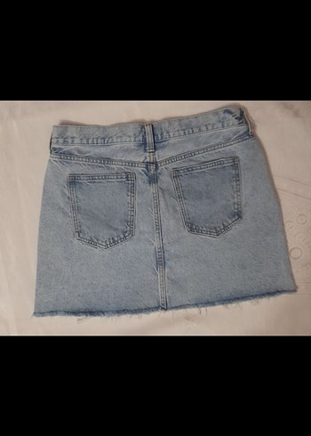 Mavi Midi Denim Mini Etek - Görsel 3