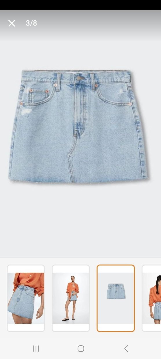 Mavi Midi Denim Mini Etek - Görsel 2