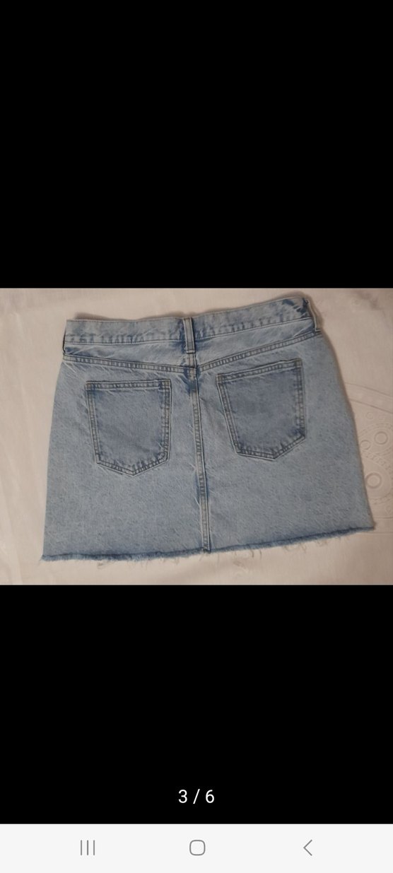 Mavi Midi Denim Mini Etek - Görsel 3