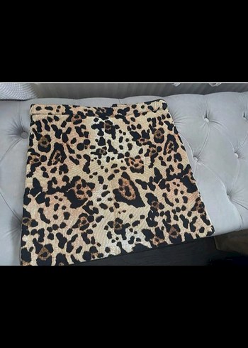 Jakarlı Leopar Desenli Mini Etek - Görsel 4