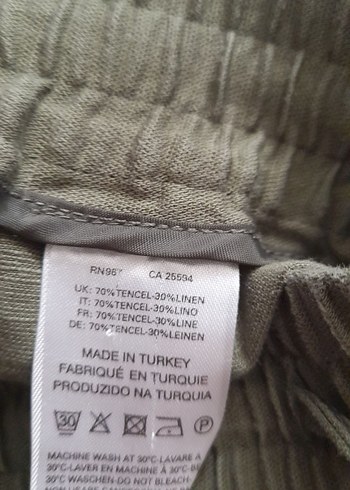 PRUVA Ş Haki Rahat Kesim Midi Kumaş Pantolon - Görsel 4