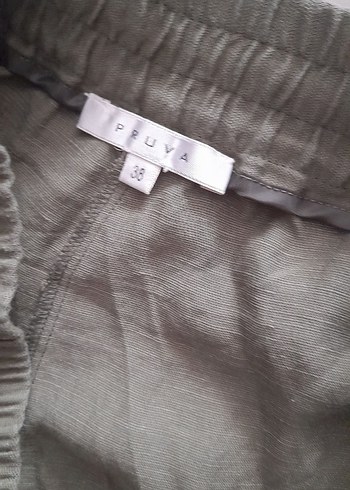 PRUVA Ş Haki Rahat Kesim Midi Kumaş Pantolon - Görsel 5