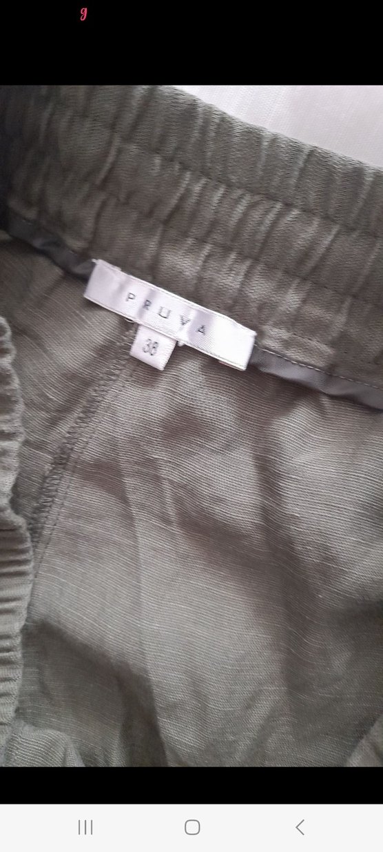 PRUVA Ş Haki Rahat Kesim Midi Kumaş Pantolon - Görsel 5