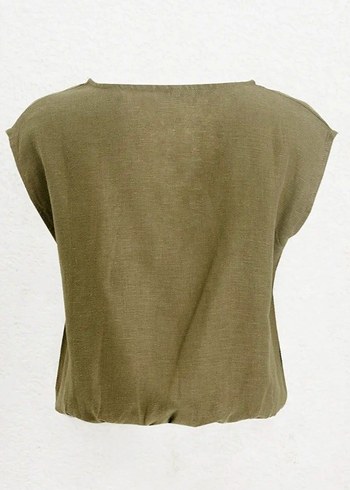 Bsl Haki %100 Keten Bluz (Hiç Giyilmedi) - Görsel 3