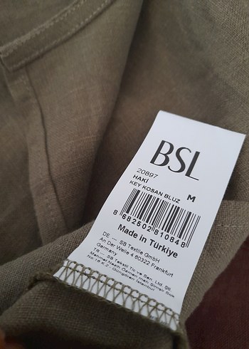 Bsl Haki %100 Keten Bluz (Hiç Giyilmedi) - Görsel 6