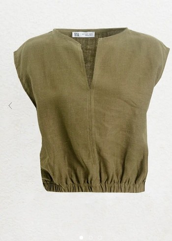 Bsl Haki %100 Keten Bluz (Hiç Giyilmedi) - Görsel 2