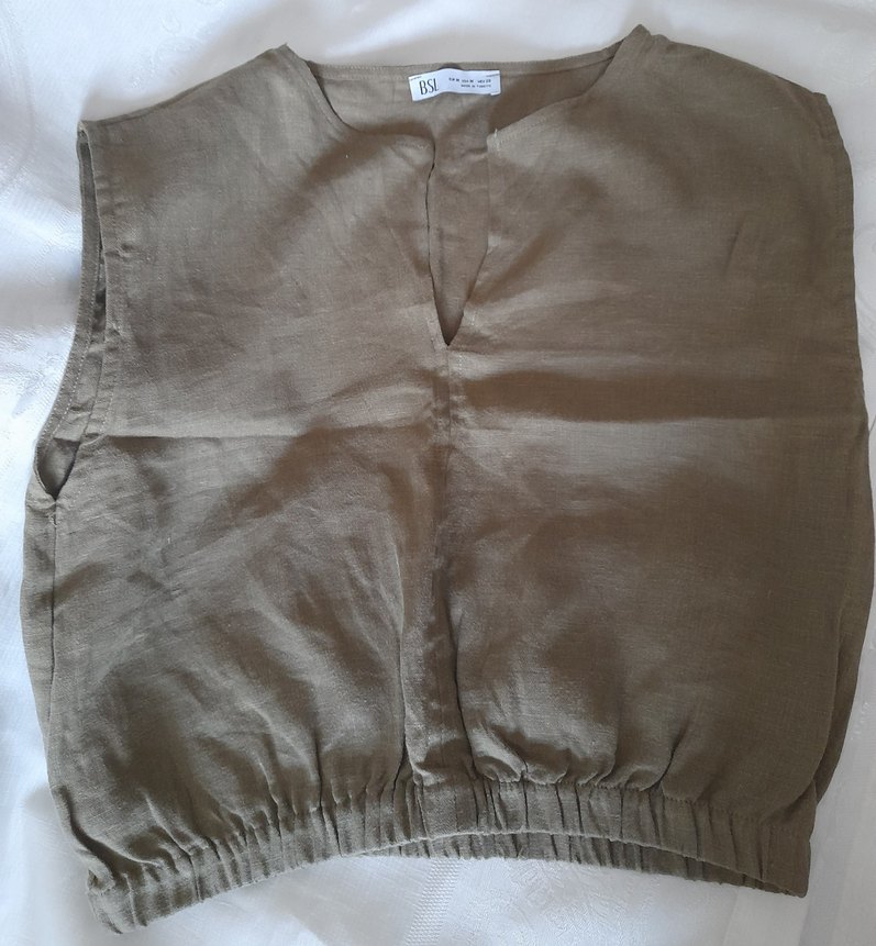 Bsl Haki %100 Keten Bluz (Hiç Giyilmedi) - Görsel 4