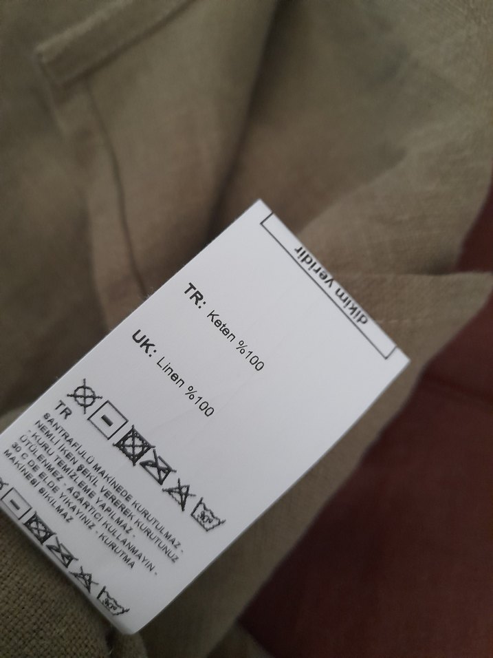 Bsl Haki %100 Keten Bluz (Hiç Giyilmedi) - Görsel 5