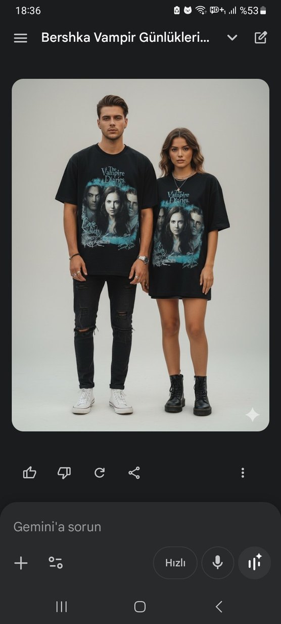 Bershka The Vampire Diaries Siyah - Görsel 2