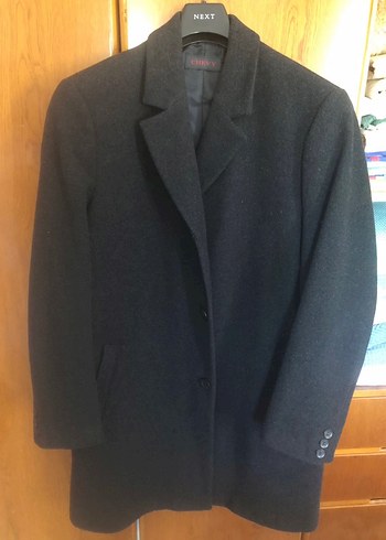 Gri Düğmeli Erkek Midi Kaban - Görsel 3