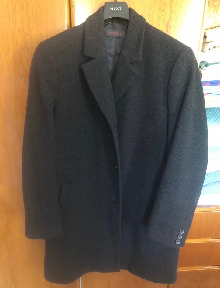 Gri Düğmeli Erkek Midi Kaban - Görsel 3