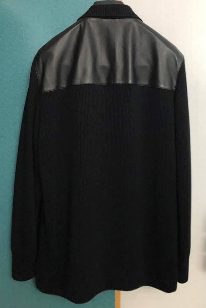 Siyah Deri&Triko Erkek Ceket - Görsel 2