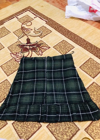 Yeşil Ekose Mini Etek SATILDI - Görsel 2