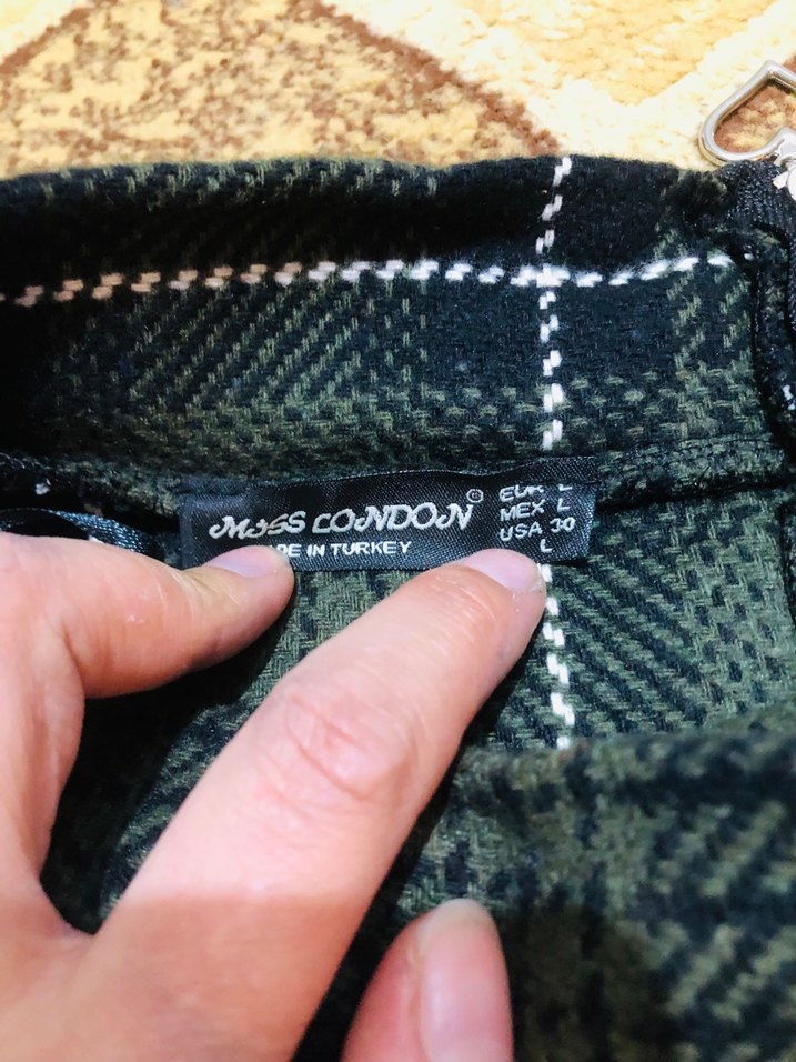 Yeşil Ekose Mini Etek SATILDI - Görsel 5