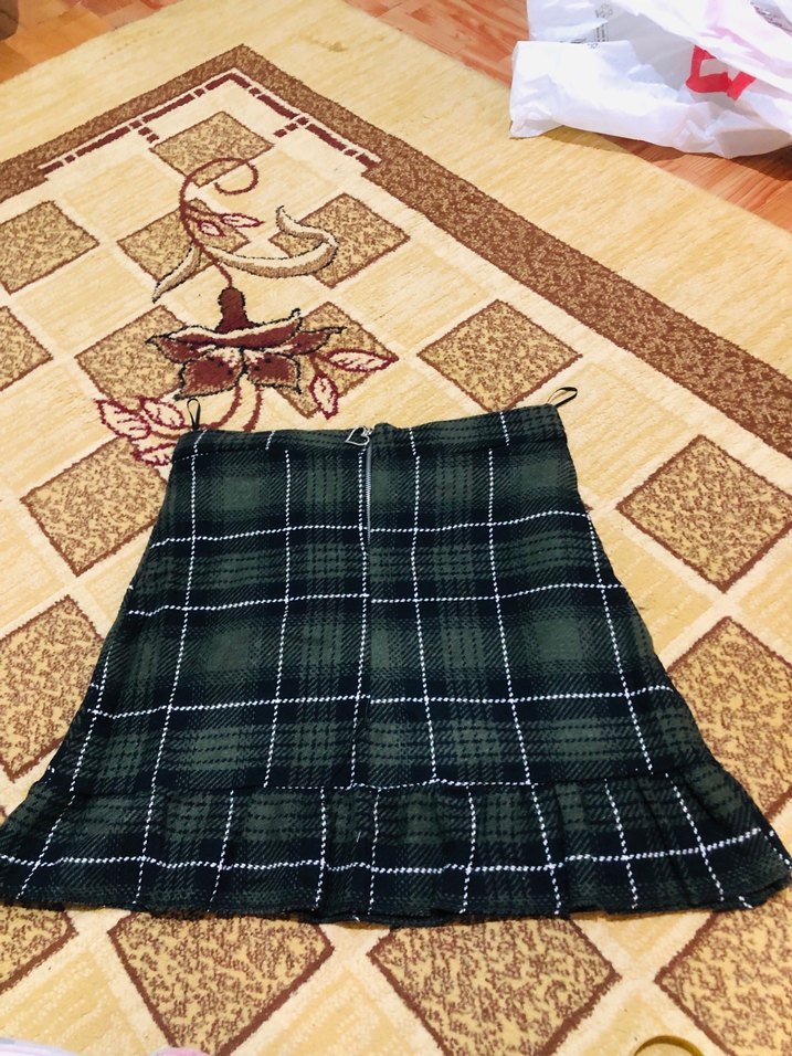 Yeşil Ekose Mini Etek SATILDI - Görsel 2